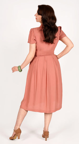 Katherine Sustainable Vintage Inspired Shirt Dress in Rose  | 1940s & 1950s Style | Weekend Doll 