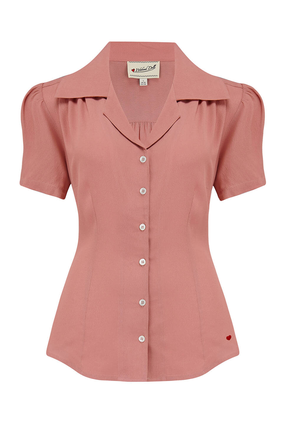 Half Sleeve Classic Blouse in Rose, Made in Sustainable Viscose Crepe | 1940s Style | Weekend Doll  