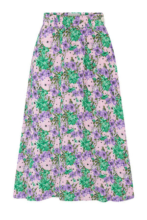 Vintage 1940s Style Crepe Knee-length A-line Skirt in Spring Garden Print | Weekend Doll  