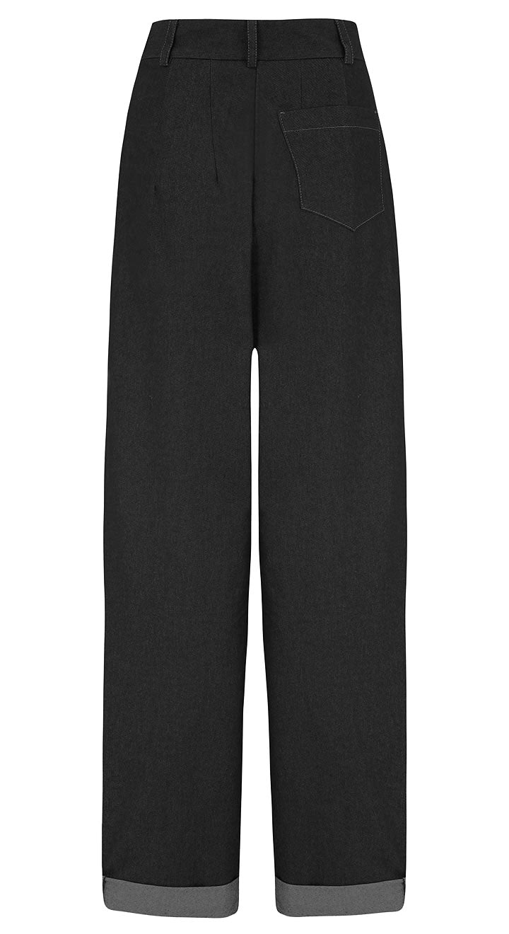 Vintage Western Style Monroe Black Denim Trousers  | 1930, 40s and  50s style | Weekend Doll