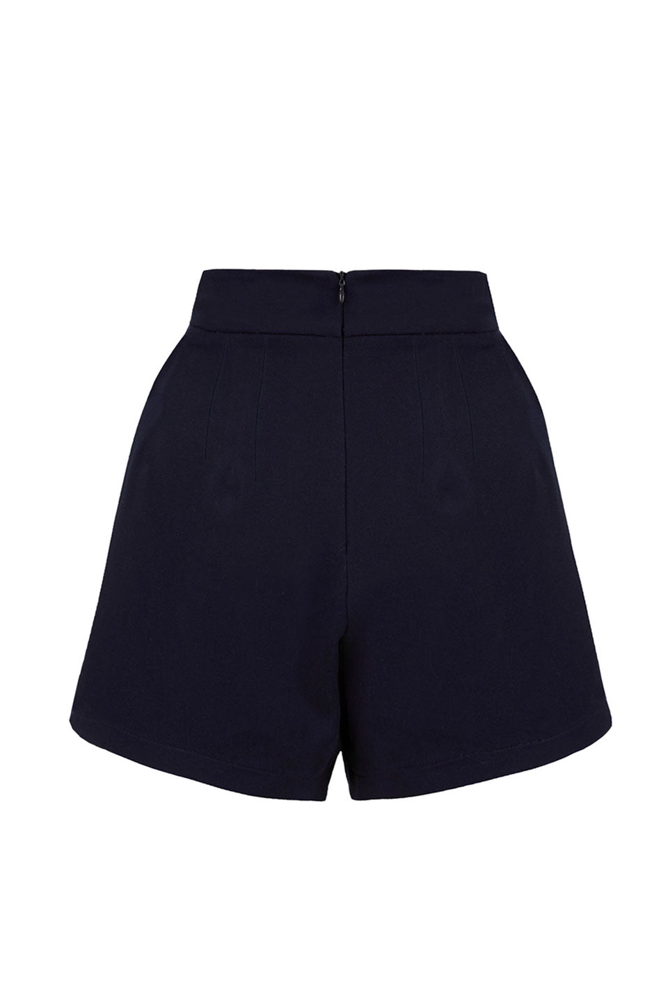 1940s Style Sailor High Waisted Shorts In Navy Weekend Doll